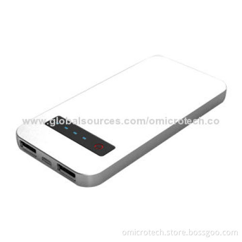 8,000mAh Fashionable Power Bank, Long Standby Time, Dual-USB Port, Metal Case